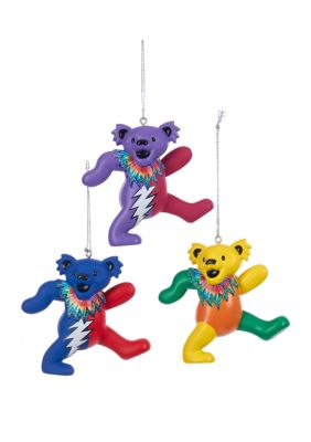 Kurt S. Adler Set of 3 Grateful Deadâ¢ Bear Ornaments