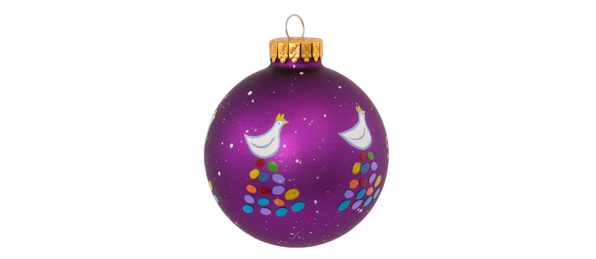 65MM Glass 12 Days Of Christmas Ball Ornaments, 12-Piece Boxed Set