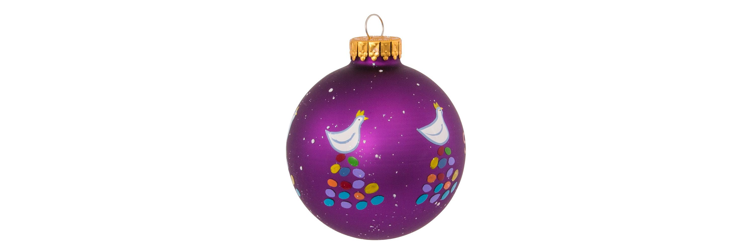 65MM Glass 12 Days Of Christmas Ball Ornaments, 12-Piece Boxed Set