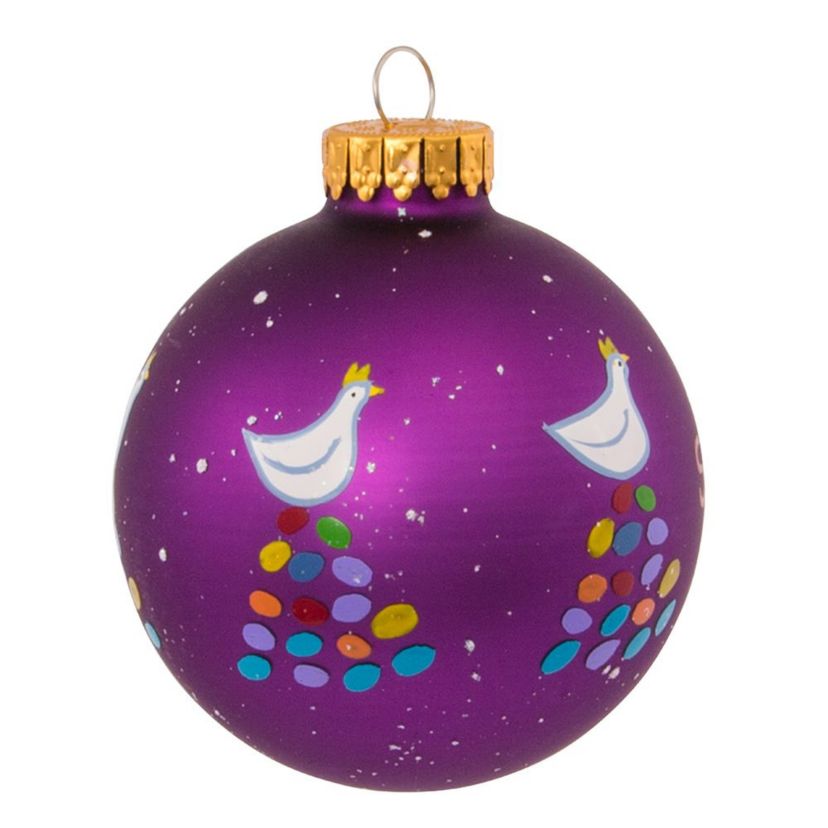 65MM Glass 12 Days Of Christmas Ball Ornaments, 12-Piece Boxed Set