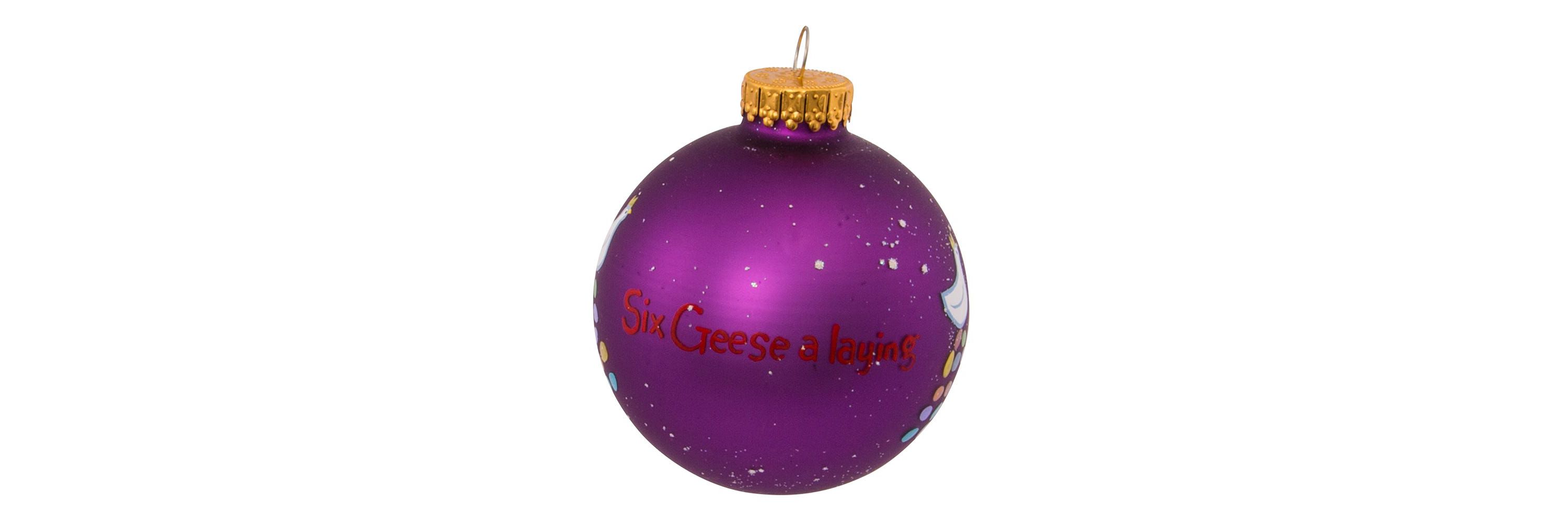 65MM Glass 12 Days Of Christmas Ball Ornaments, 12-Piece Boxed Set