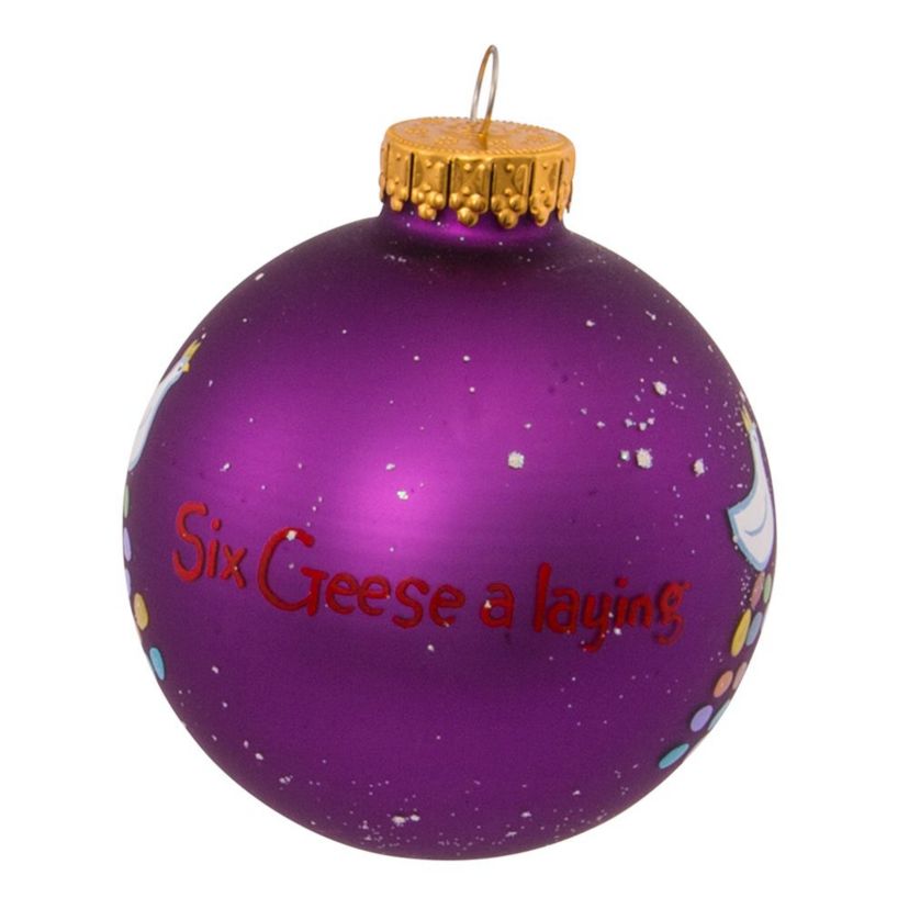 65MM Glass 12 Days Of Christmas Ball Ornaments, 12-Piece Boxed Set