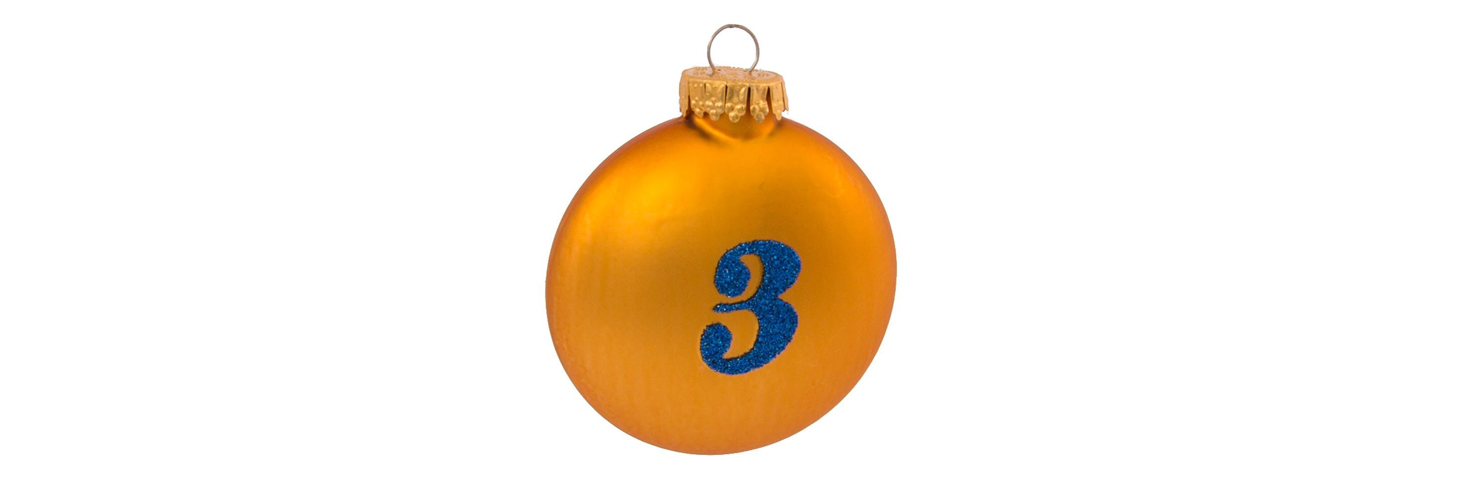 65MM Glass 12 Days Of Christmas Glass Ball Ornaments, 12-Piece Boxed Set