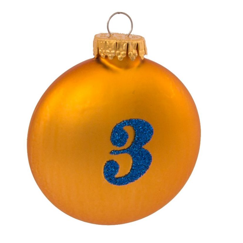 65MM Glass 12 Days Of Christmas Glass Ball Ornaments, 12-Piece Boxed Set