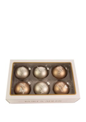 Country Home Sentiment Glass Ball Ornaments 6-Piece Box Set