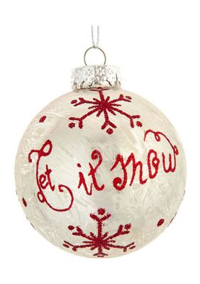 Snowflake Glass Ball Ornaments - 6 Piece Set