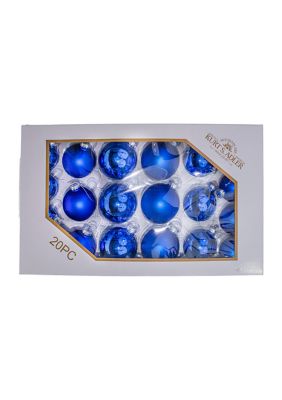 Kurt S. Adler Glass Ball Ornaments, Blue