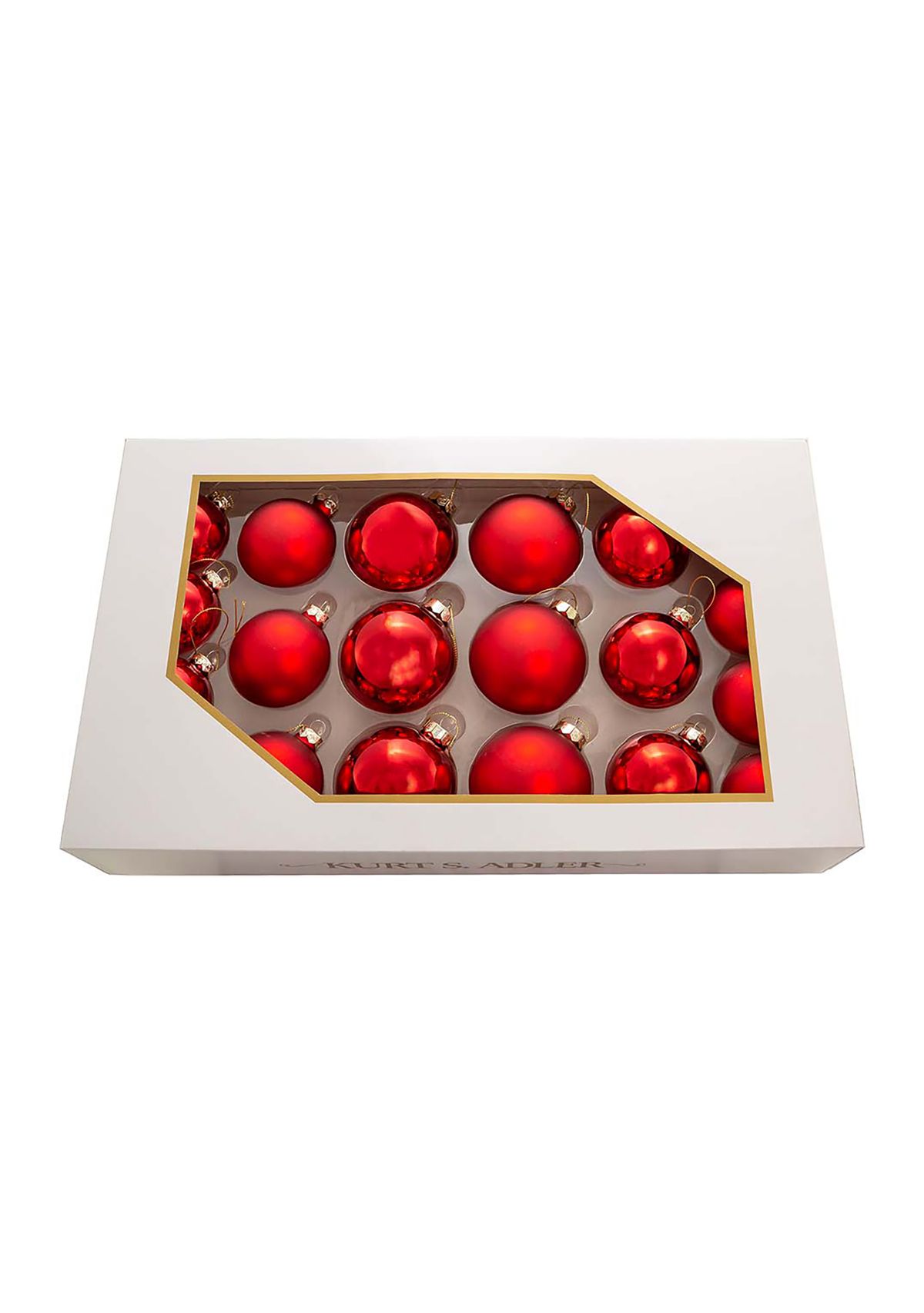 60-80 Millimeter Shiny and Matte Red Glass Ball Ornaments - 20 Piece Set 