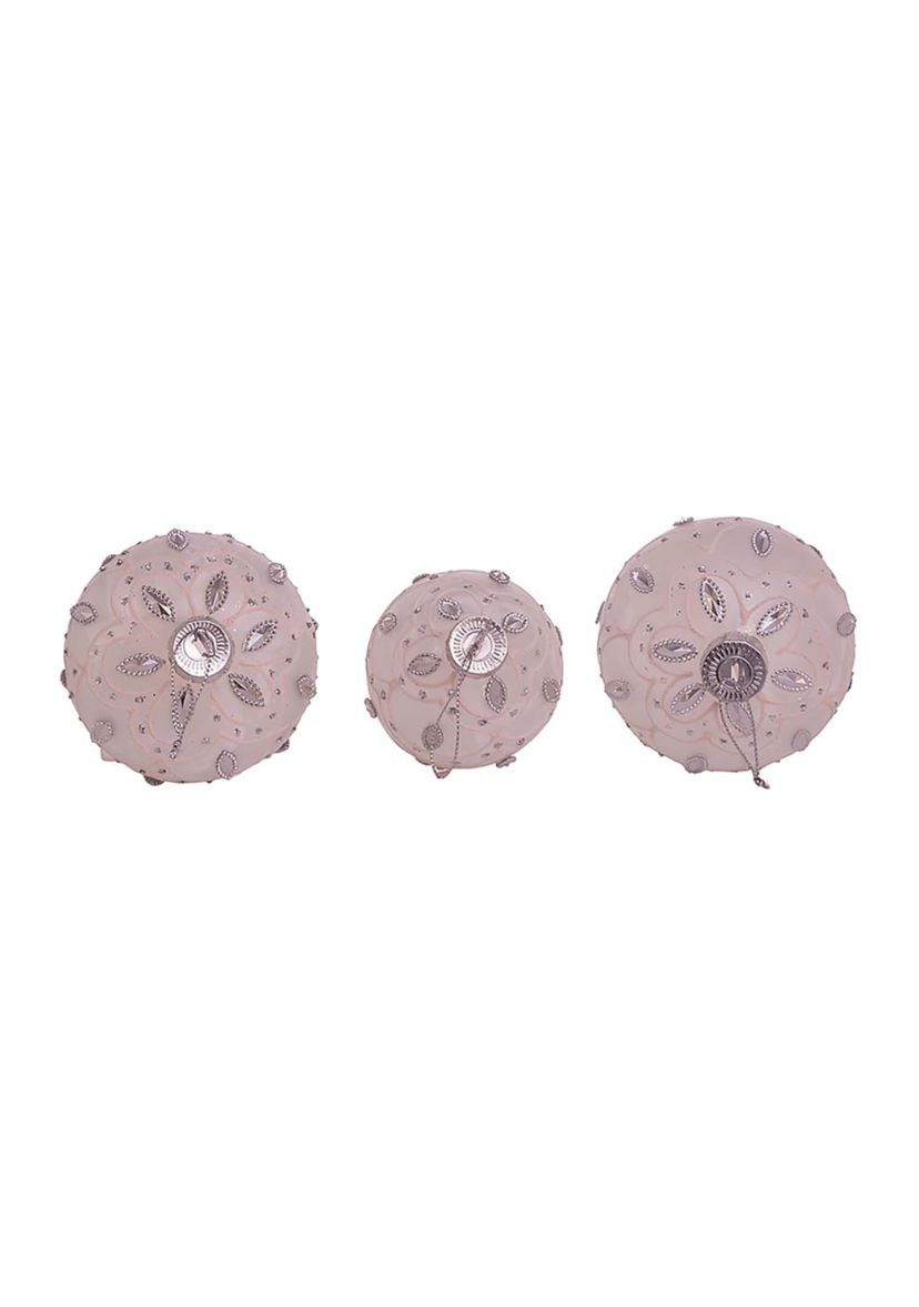 80MM White Glass Ball Finial and Onion, 3-Piece Set