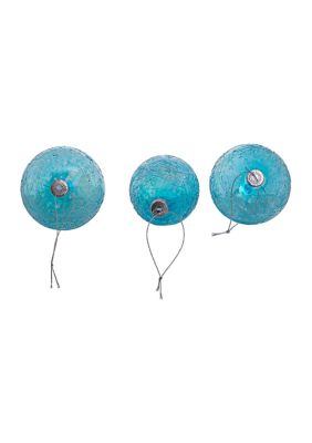 80 Millimeter Blue Finial, Onion, and Ball Glass Ornaments - 3 Piece Set 