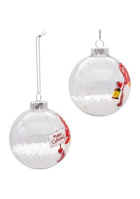 80MM Glass Transparent Gnome 6-Piece Ball Ornament Set
