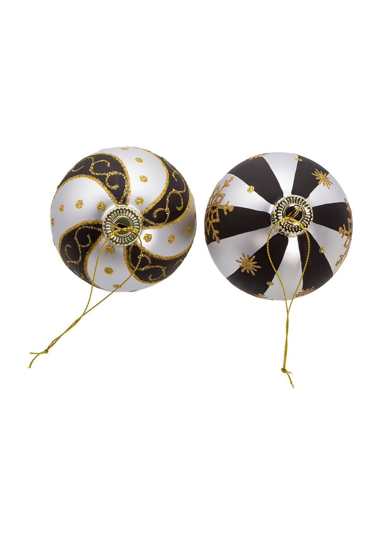 80 MM Silver/ Black/ Gold Glass Balls, 6-Piece Set