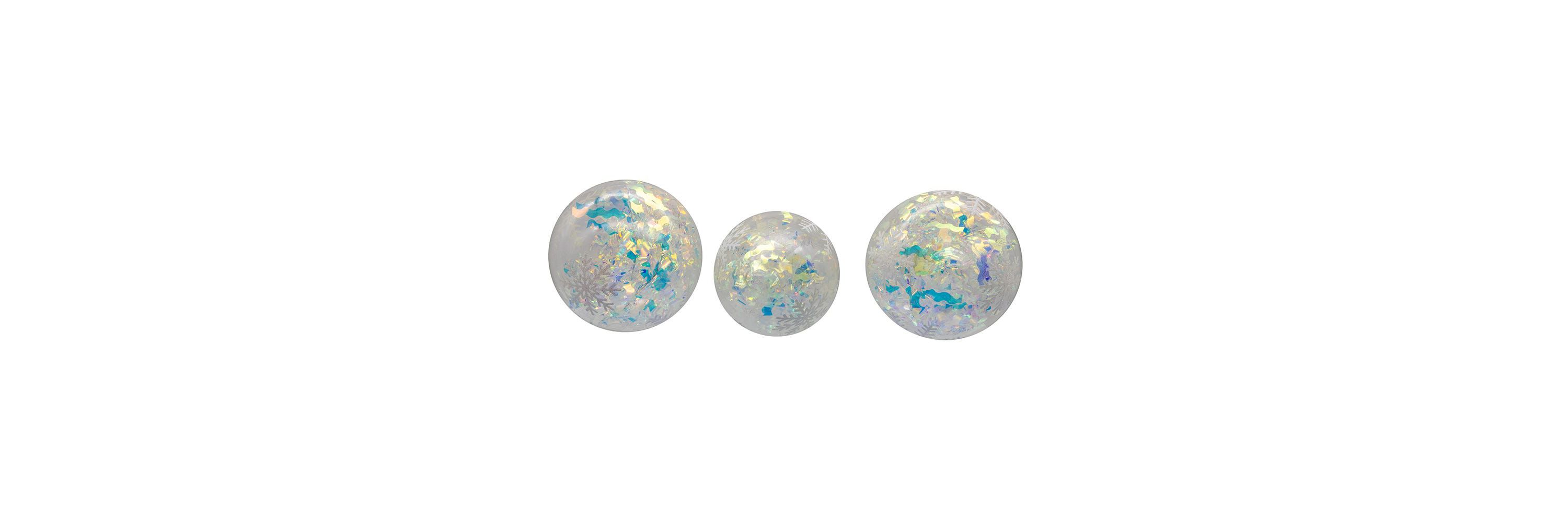 Kurt Adler 90MM Glass Iridescent Snowflake Ball, Finial, and Onion 3-Piece Ornament Set