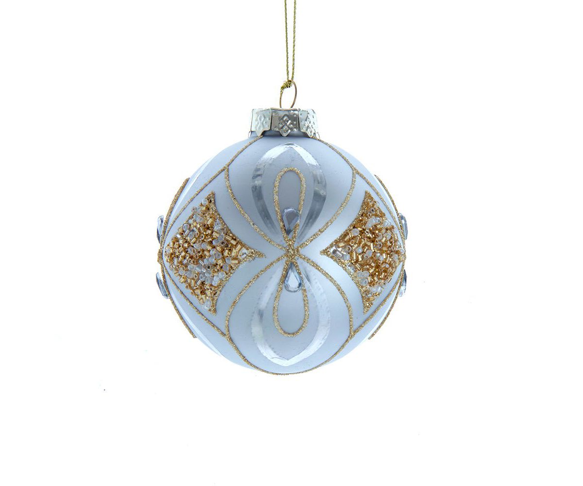 80MM Glass Silver and Gold Ball Ornaments, 6-Piece Set