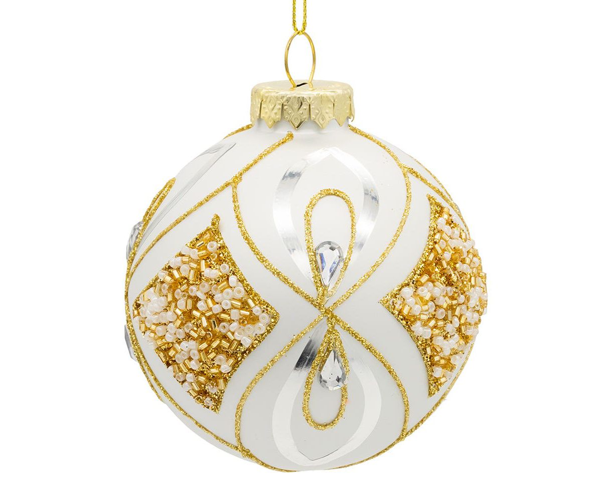 80MM Glass Silver and Gold Ball Ornaments, 6-Piece Set