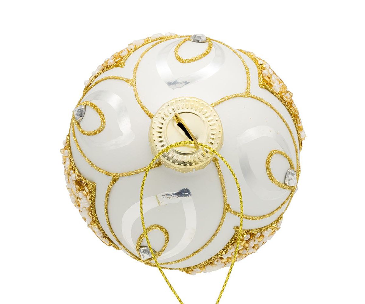 80MM Glass Silver and Gold Ball Ornaments, 6-Piece Set