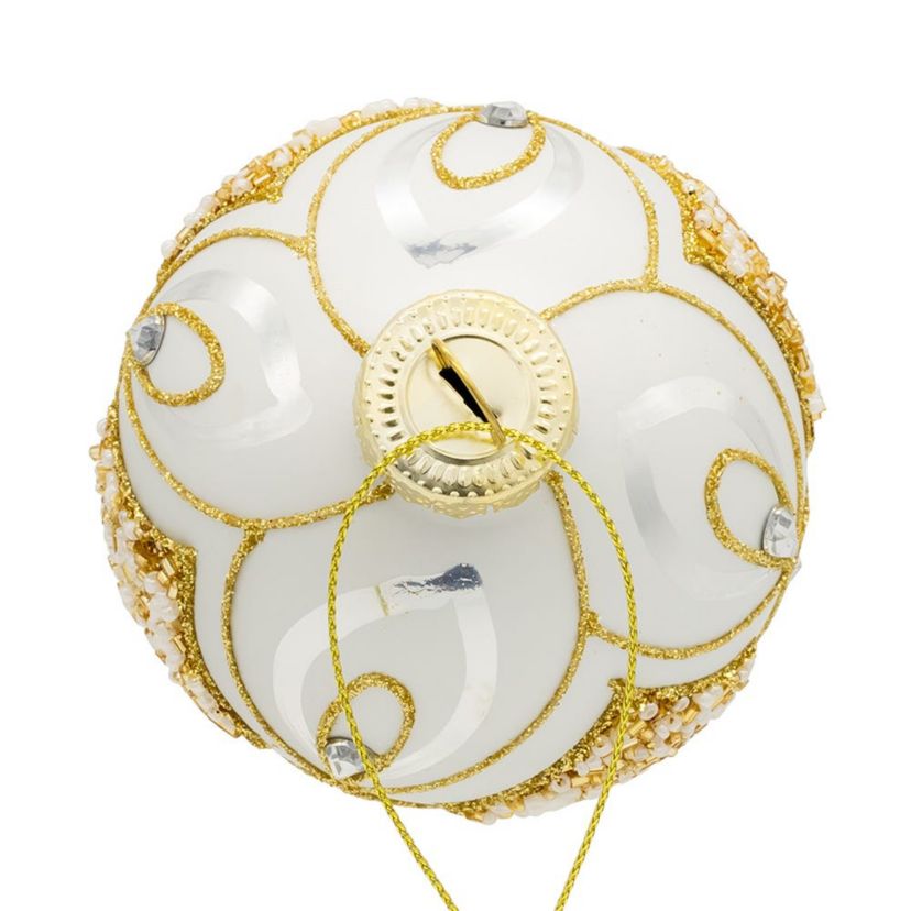 80MM Glass Silver and Gold Ball Ornaments, 6-Piece Set
