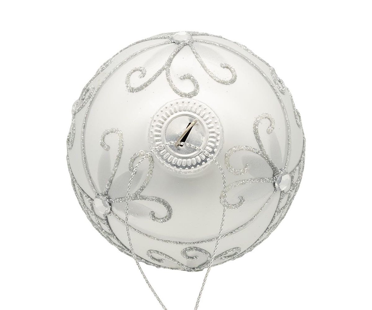 80MM Glass Silver Decorative Ball Ornaments, 6-Piece Set