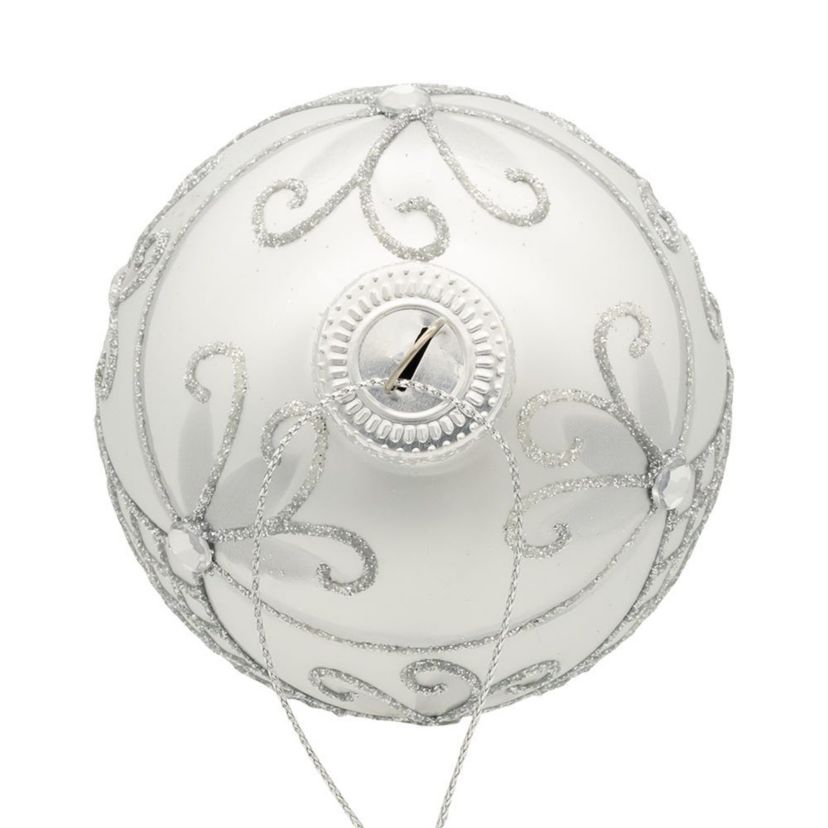 80MM Glass Silver Decorative Ball Ornaments, 6-Piece Set