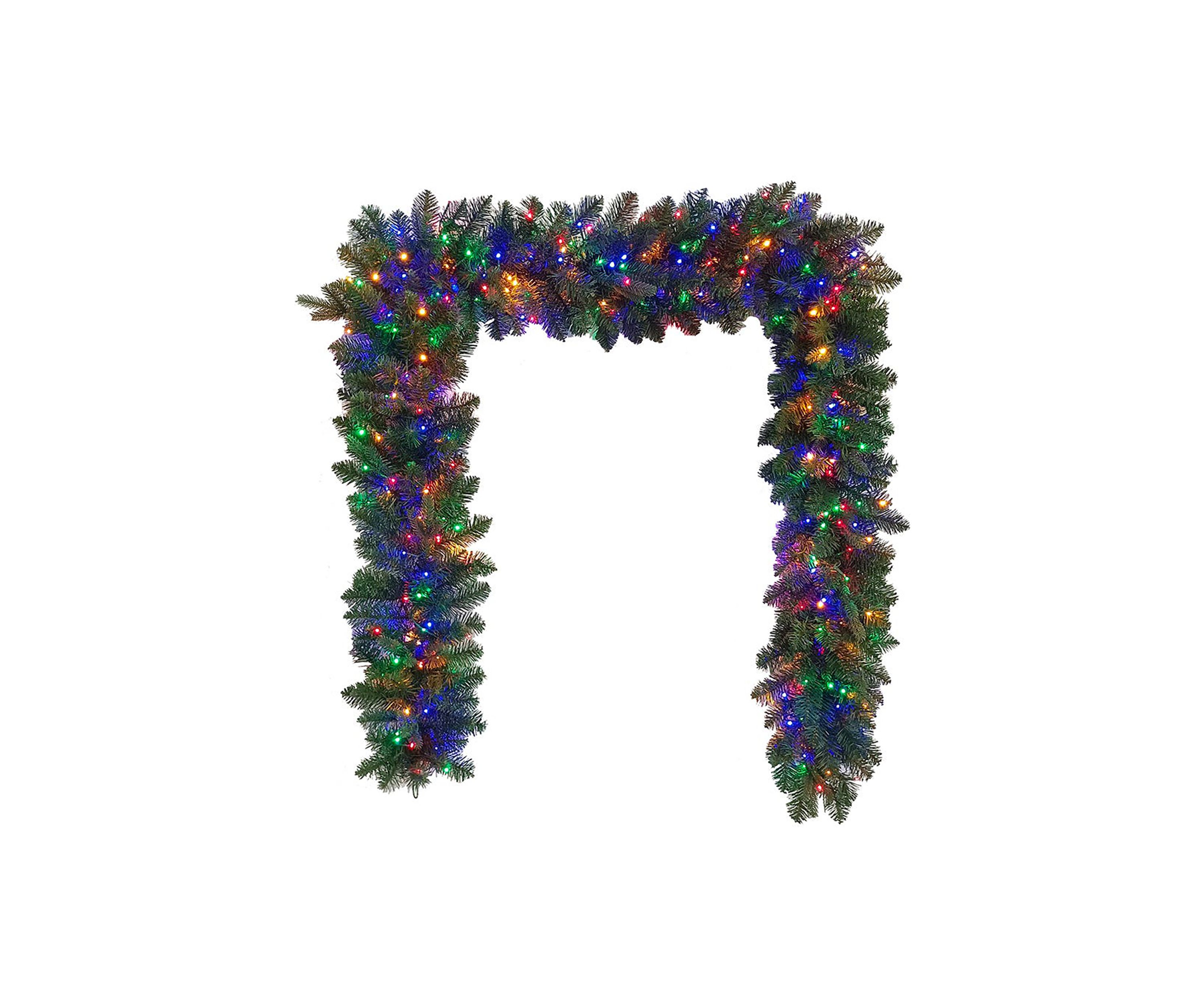 9-Foot Prelit Multicolored LED Noble Fir Garland