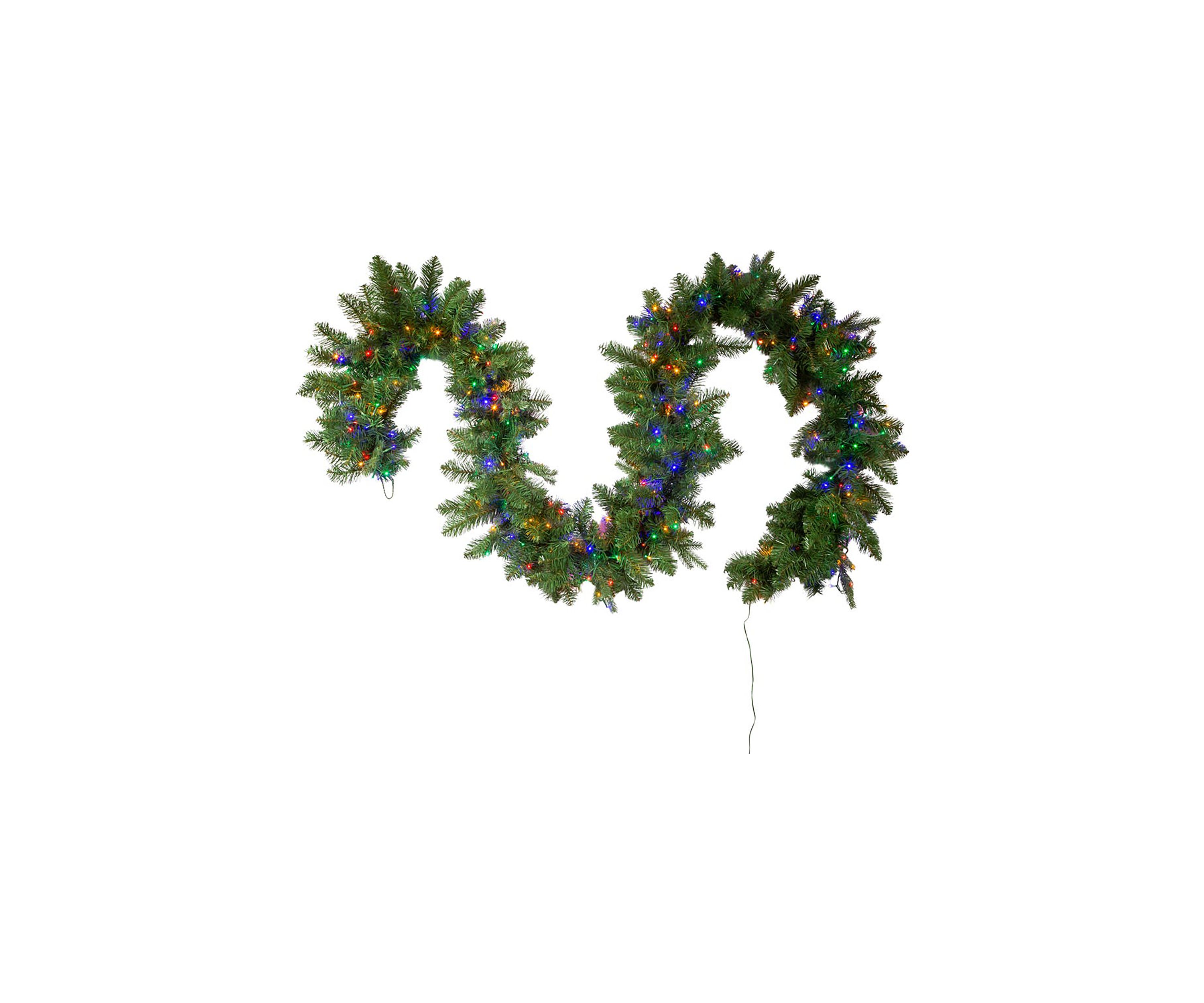 9-Foot Prelit Multicolored LED Noble Fir Garland