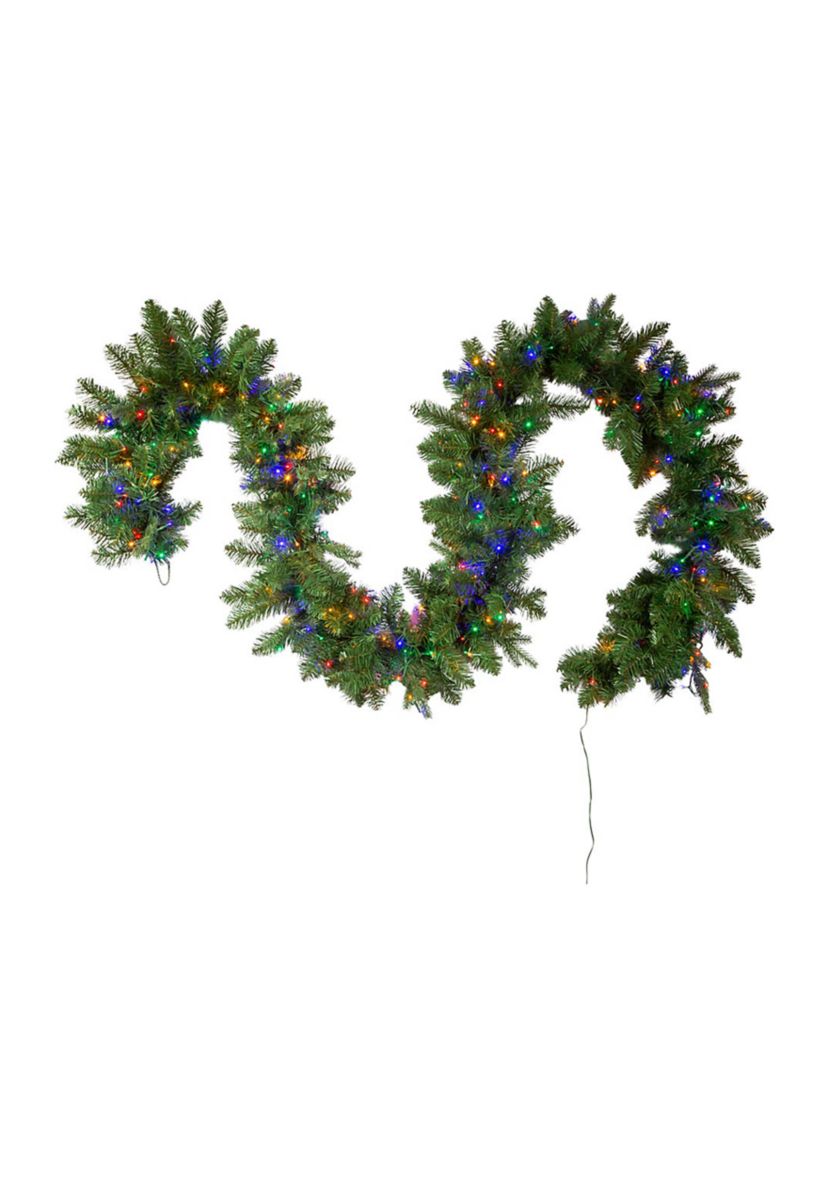 9-Foot Prelit Multicolored LED Noble Fir Garland