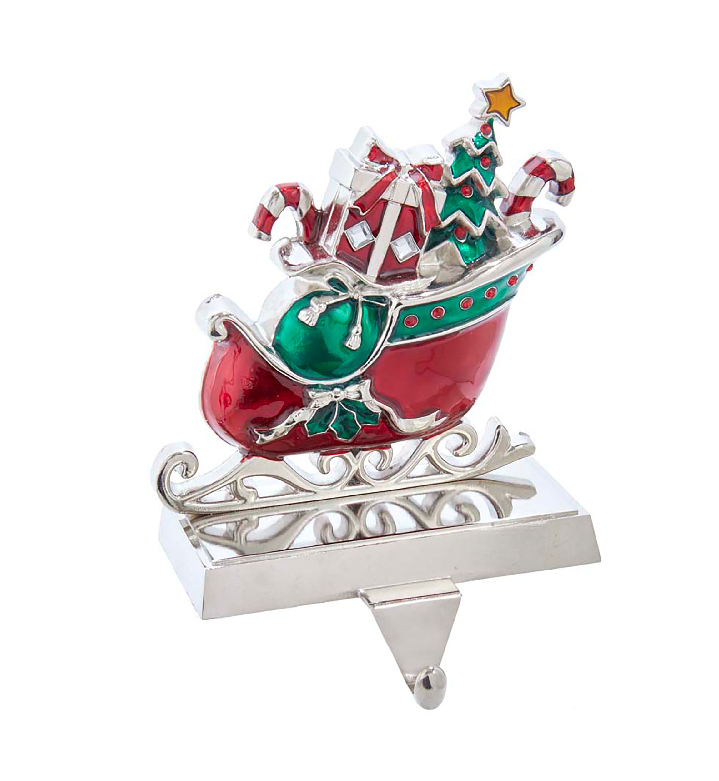 Metal Sleigh Stocking Hanger
