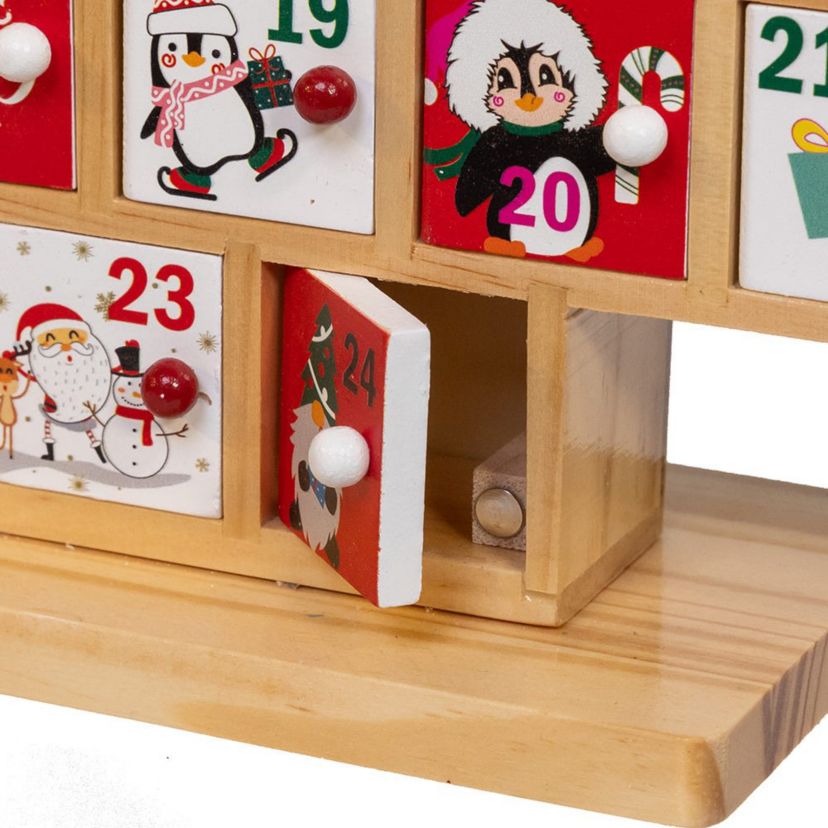 15-Inch Wooden Tree Advent Calendar