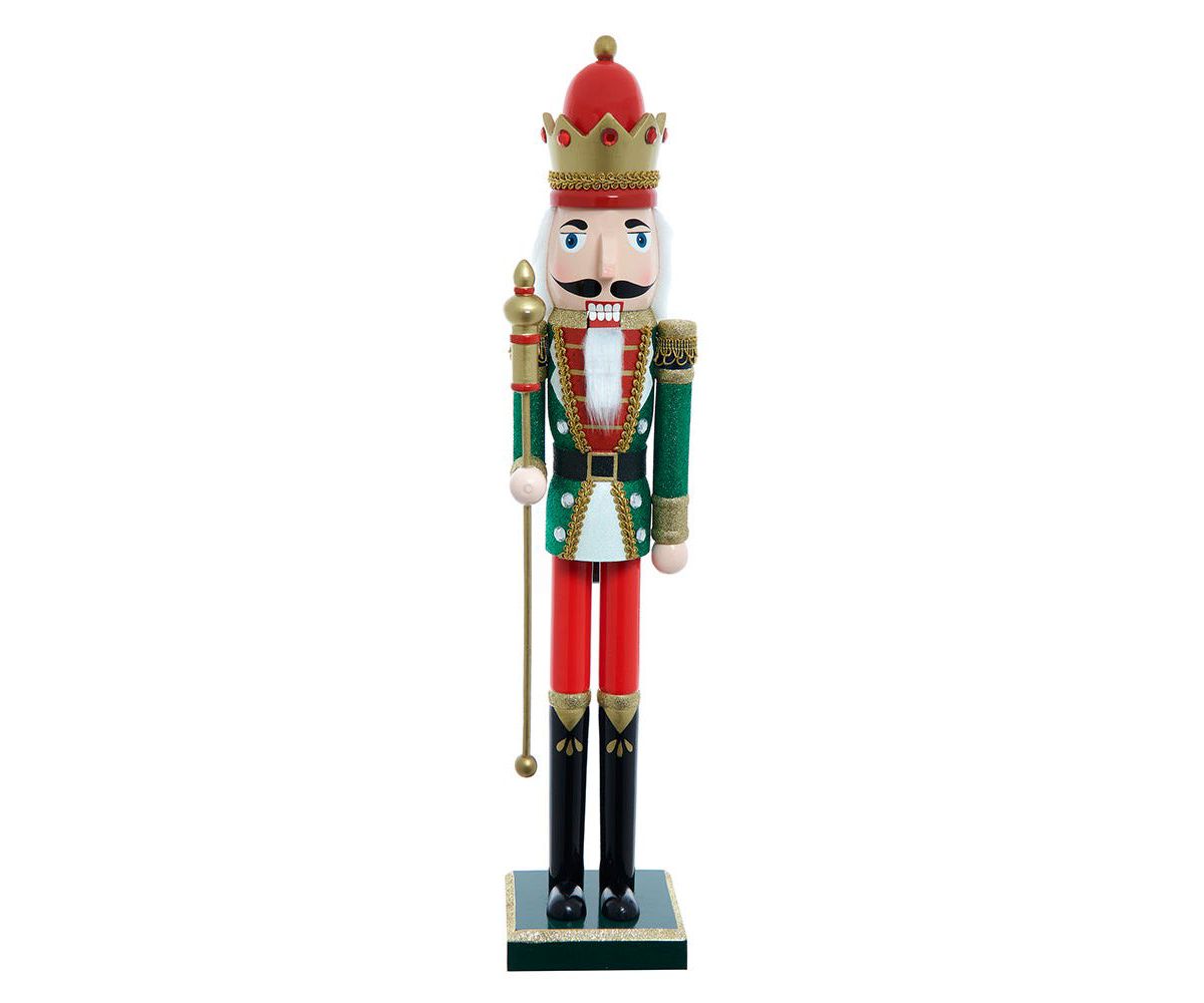 stately 22-Inch Red and Green King Nutcracker