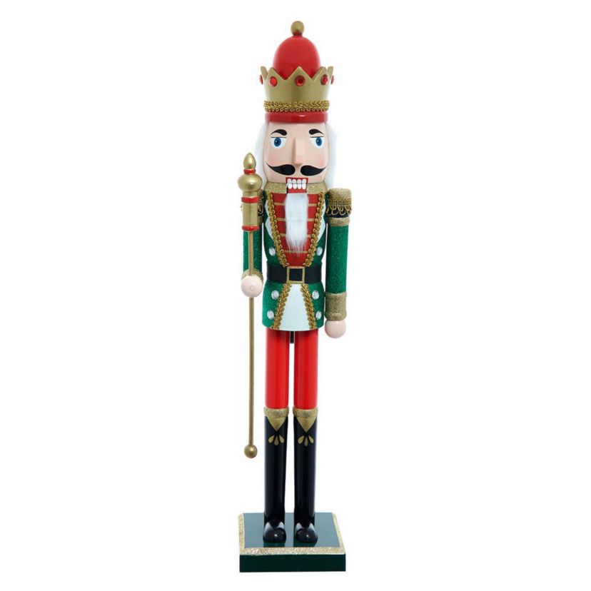 stately 22-Inch Red and Green King Nutcracker