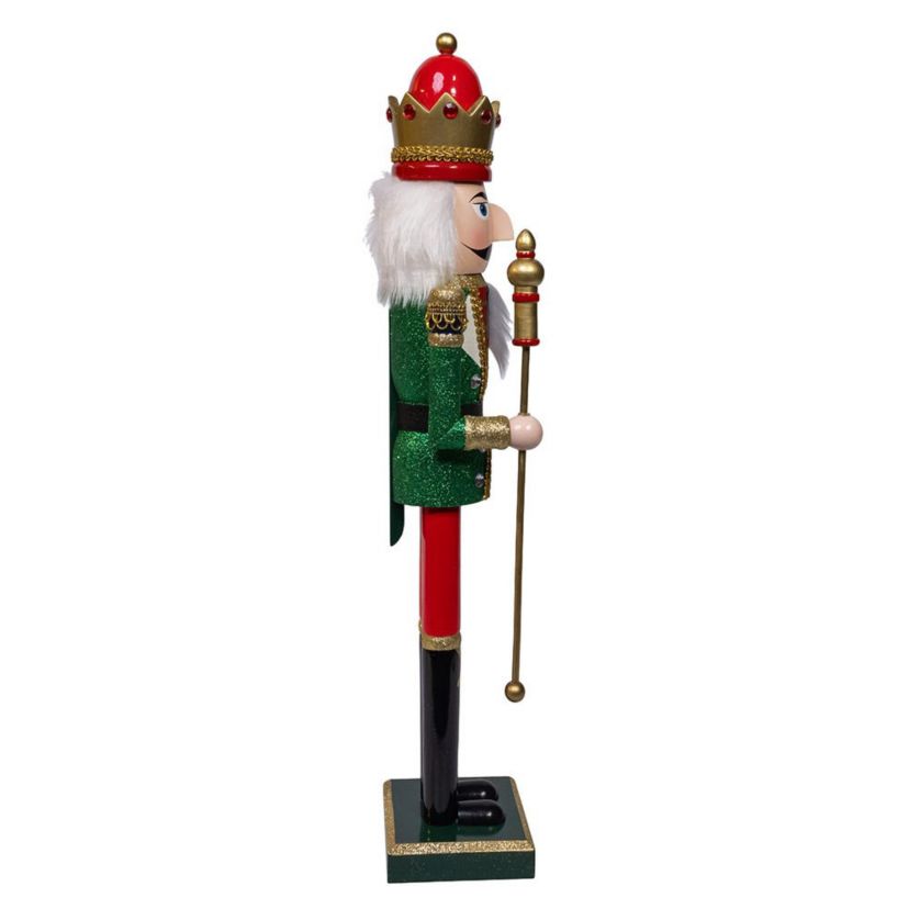 stately 22-Inch Red and Green King Nutcracker