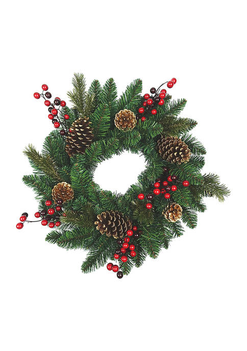 Kurt S. Adler Wreath with Red Berries and