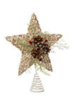 12-Inch Metal and Natural Christmas Tree Topper