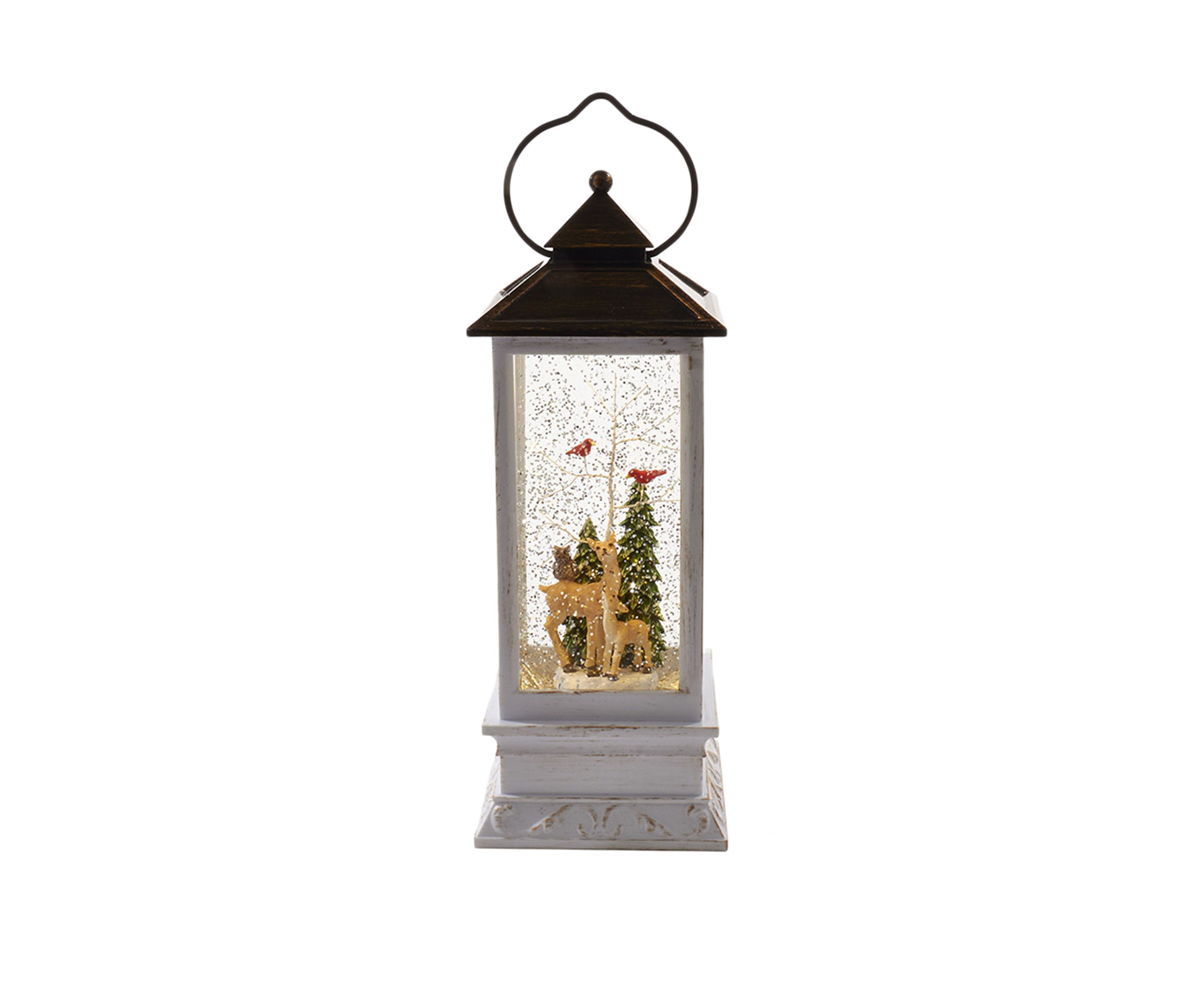 10 Inch Battery-Operated LED Deer and Tree Musical Table Piece with Motion