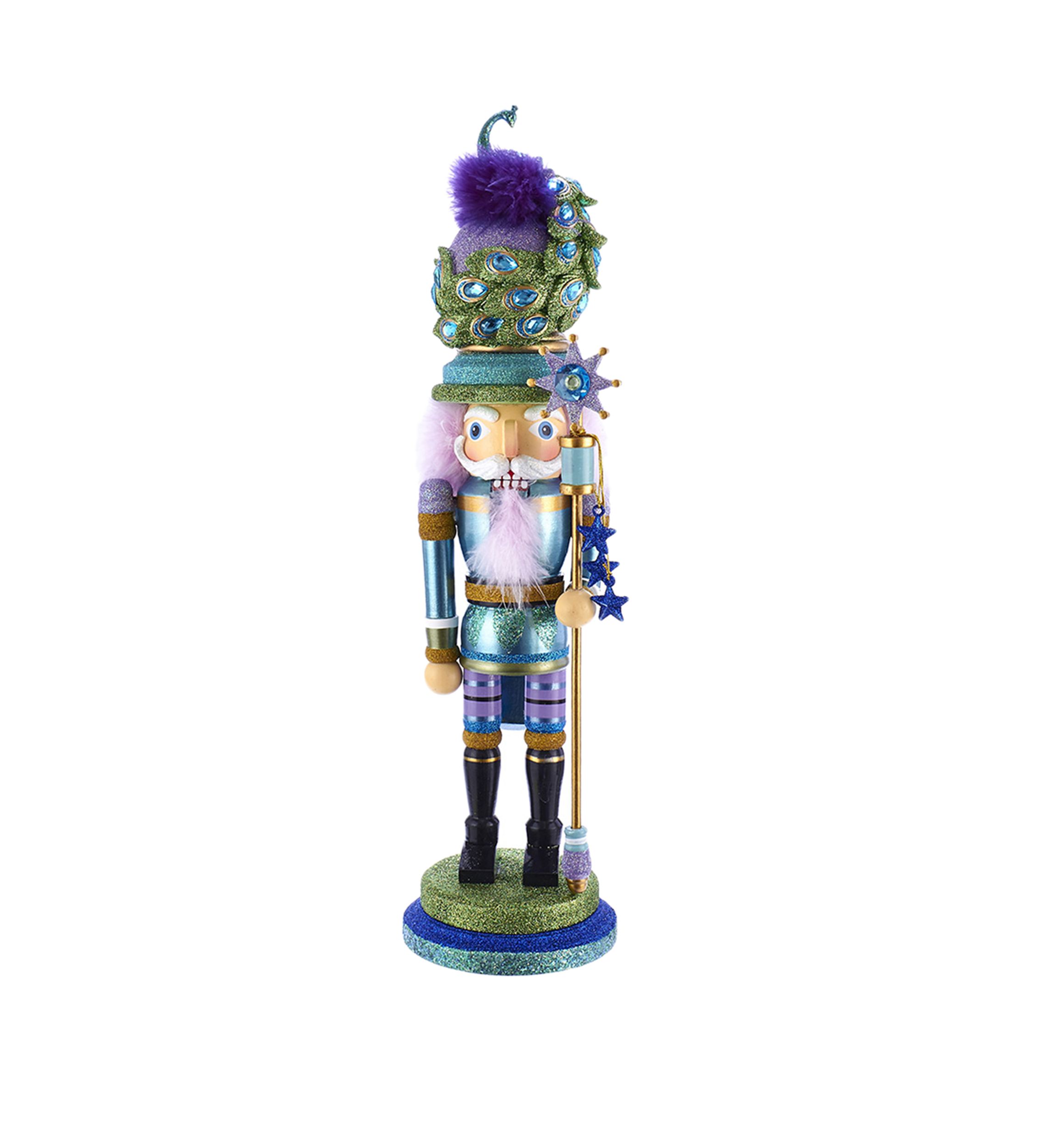 17.5 Inch Hollywood™ Peacock Hat Nutcracker