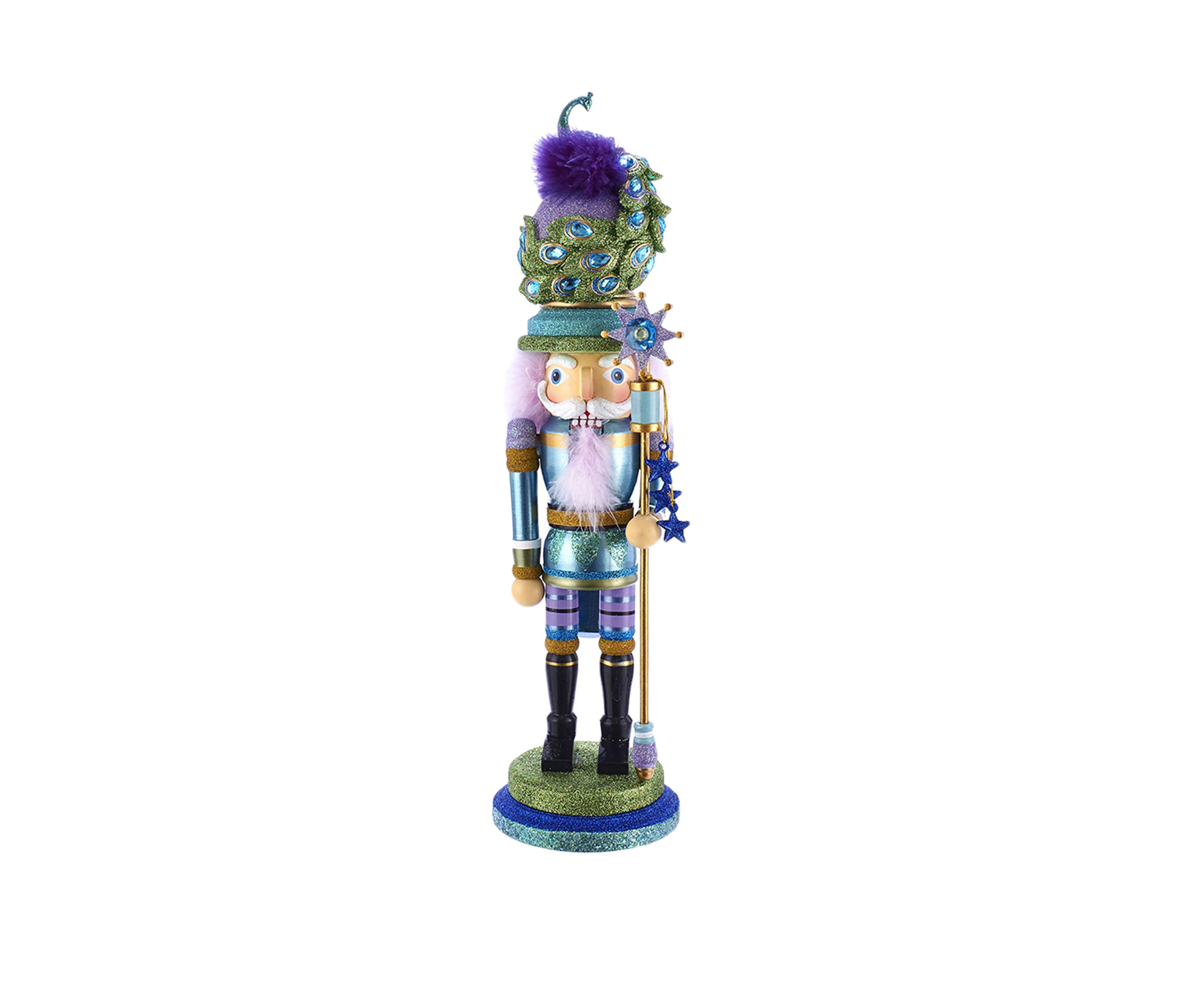 17.5 Inch Hollywood™ Peacock Hat Nutcracker
