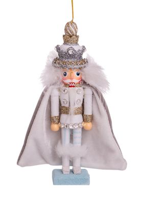 6-Inch Hollywood White and Silver Swarovski King Nutcracker Ornament