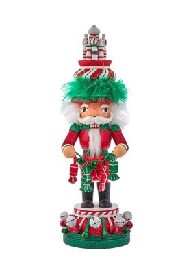 15-Inch Hollywood Nutcrackers™ Red, White and Green Candy Tower Hat Nutcracker