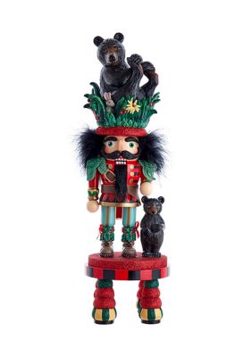 18-Inch Hollywood Black Bear Hat Nutcracker