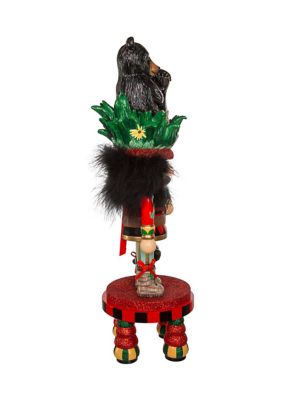 18-Inch Hollywood Black Bear Hat Nutcracker