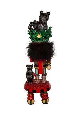 18-Inch Hollywood Black Bear Hat Nutcracker