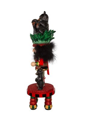 18-Inch Hollywood Black Bear Hat Nutcracker