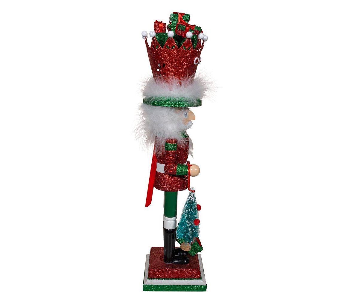 Kurt Adler 18-Inch Hollywood Nutcrackers Red and Green with Presents Crown Nutcracker