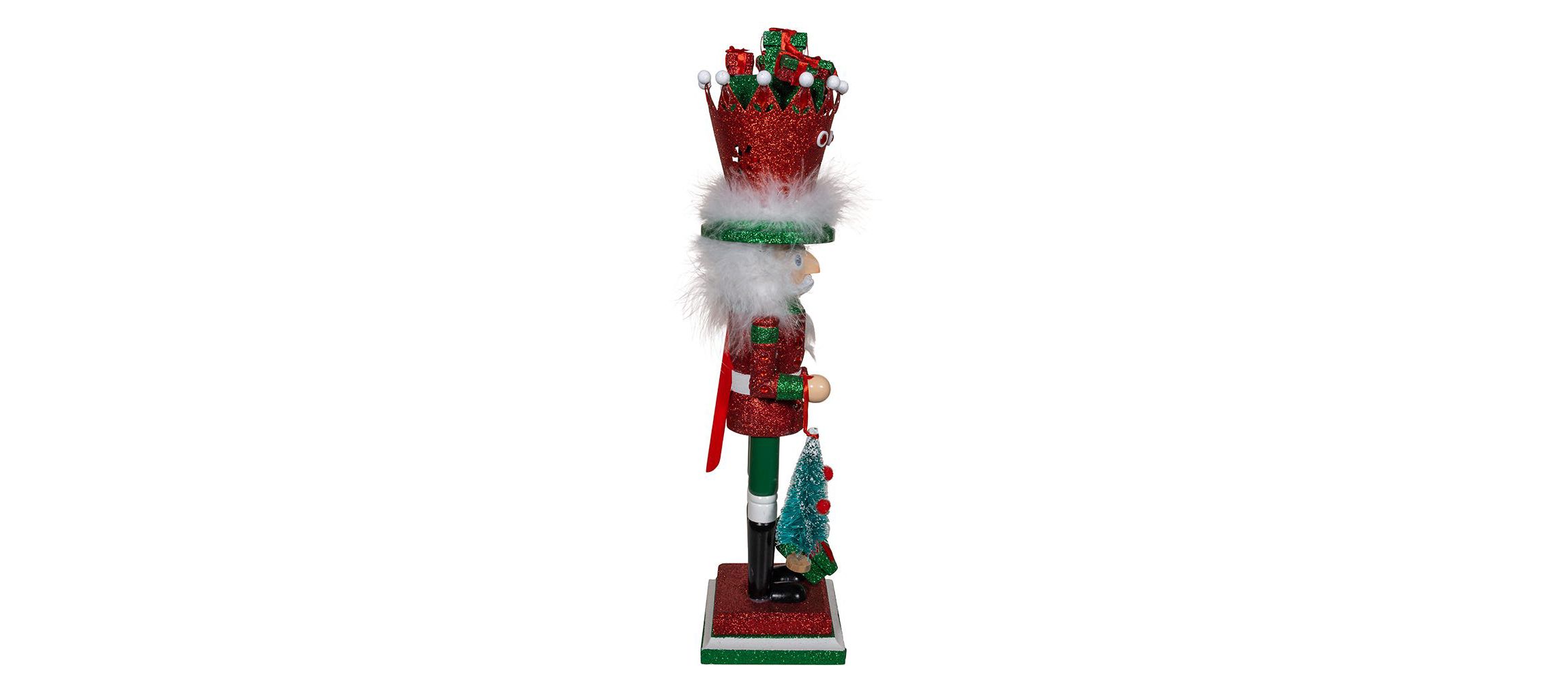 Kurt Adler 18-Inch Hollywood Nutcrackers Red and Green with Presents Crown Nutcracker