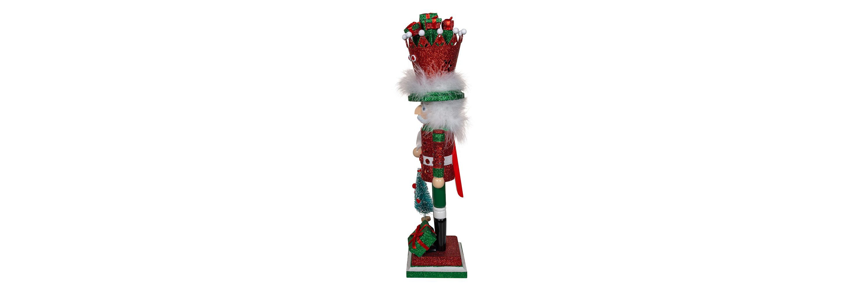 Kurt Adler 18-Inch Hollywood Nutcrackers Red and Green with Presents Crown Nutcracker