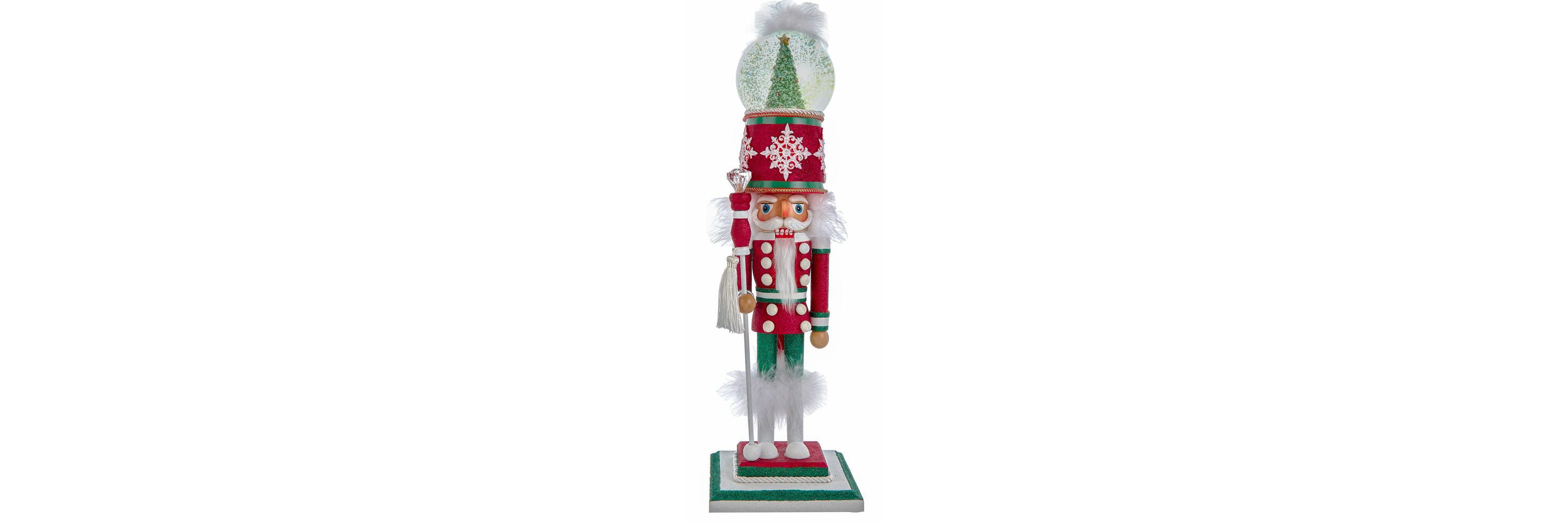 Kurt Adler 21-Inch Hollywood Nutcrackers Battery-Operated Light Up Animated Musical Snow Globe Hat Soldier Nutcracker