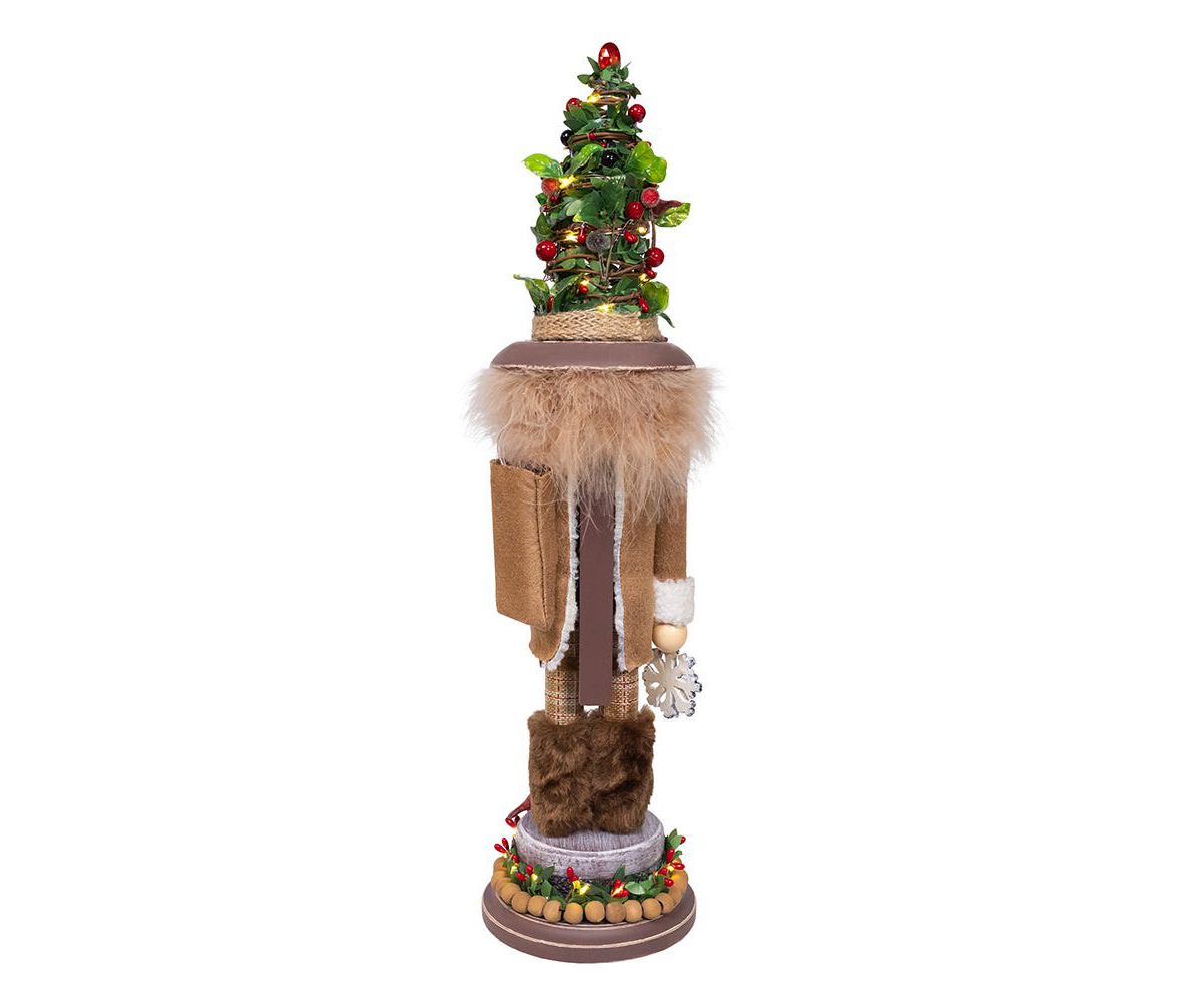 19-Inch Hollywood Nutcrackers Battery Operated LED Birch Berries Nutcracker