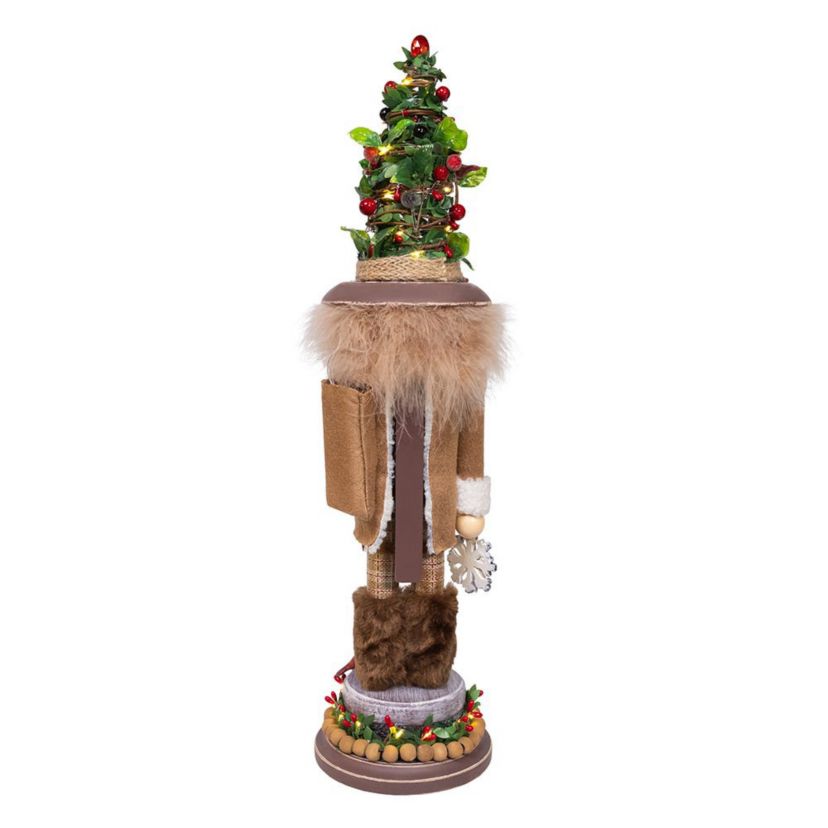 19-Inch Hollywood Nutcrackers Battery Operated LED Birch Berries Nutcracker