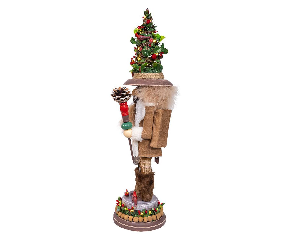19-Inch Hollywood Nutcrackers Battery Operated LED Birch Berries Nutcracker