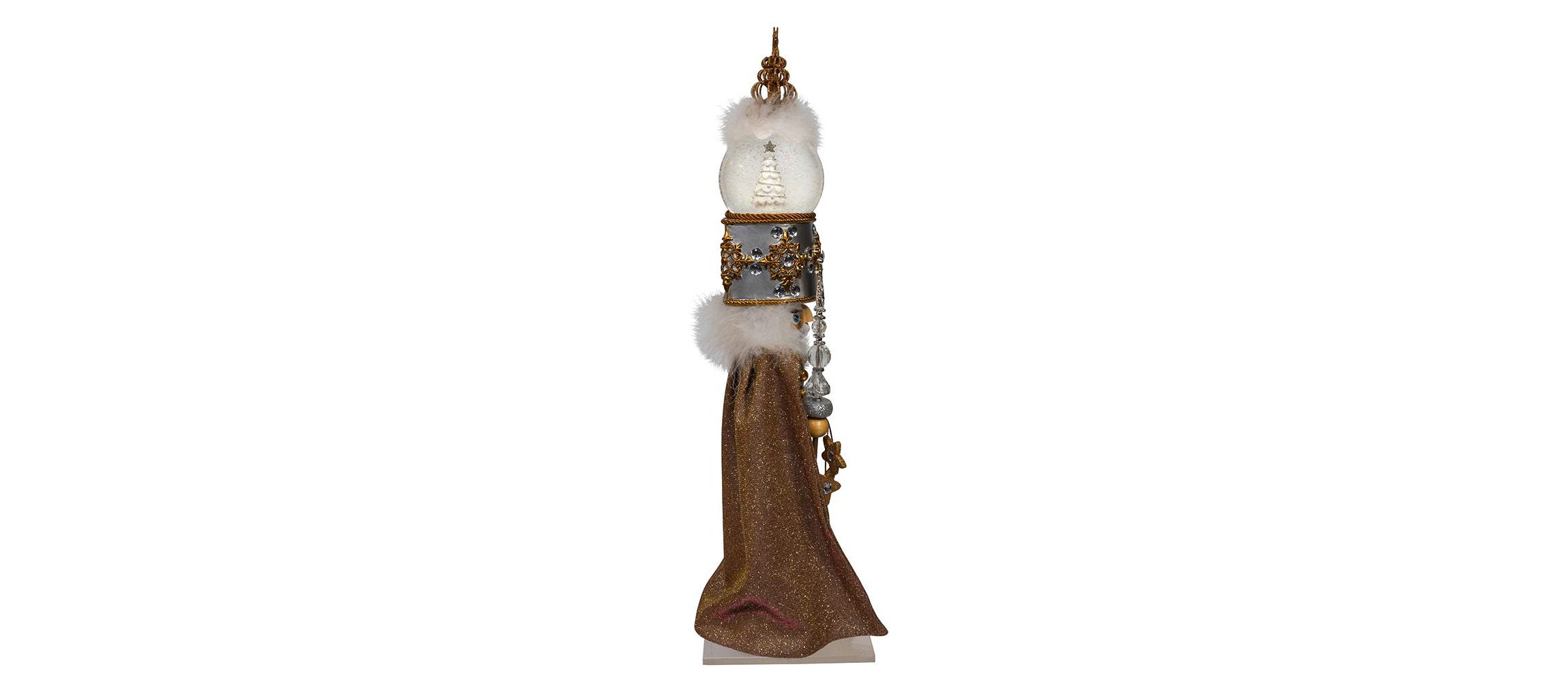 22-Inch Hollywood Nutcrackers Musical Gold and Silver Nutcracker With Water Globe